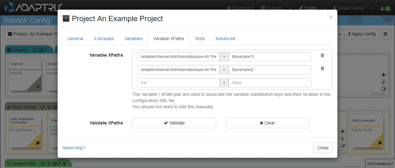 xpath validation for variables