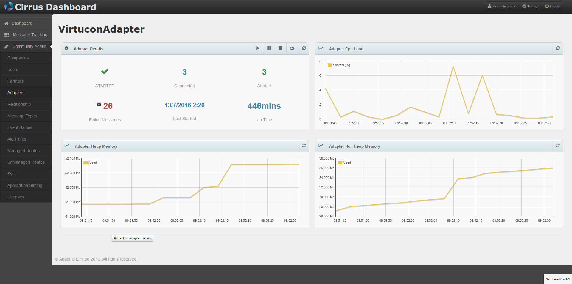 Cirrus UI - Manage Interlok container Page