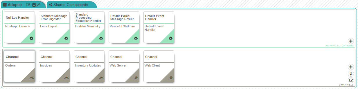 Config page advanced and shared area