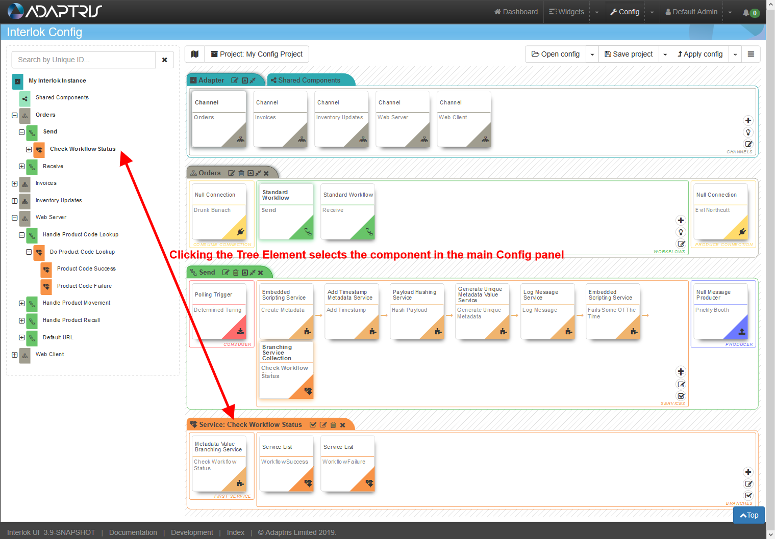 Config page Navigation Tree Clickable