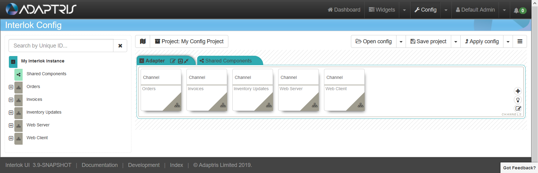 Config page Navigation Tree Open