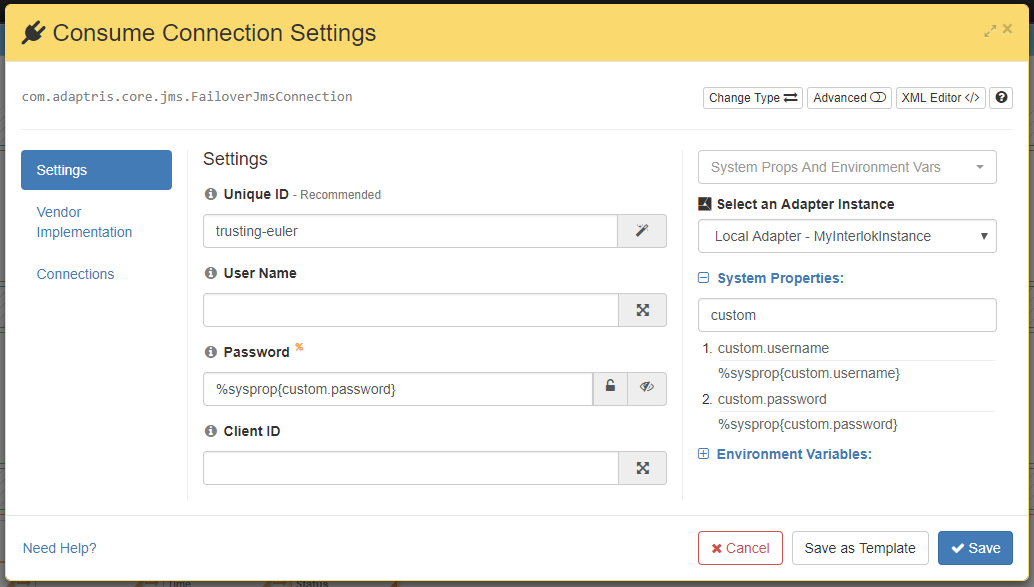 Config Settings Editor Sidebar System Props