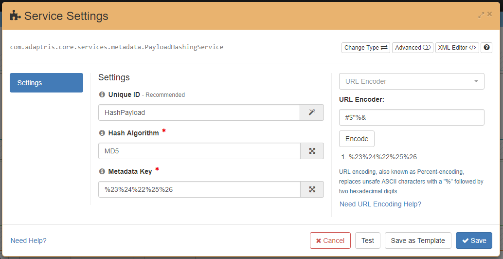 Config Settings Editor Sidebar URL Encoder