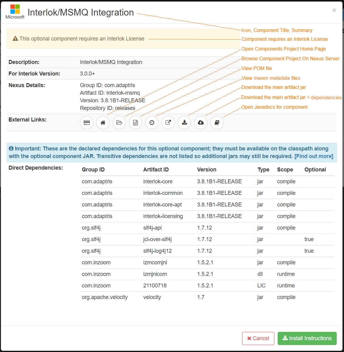 Optional Component Discovery Details