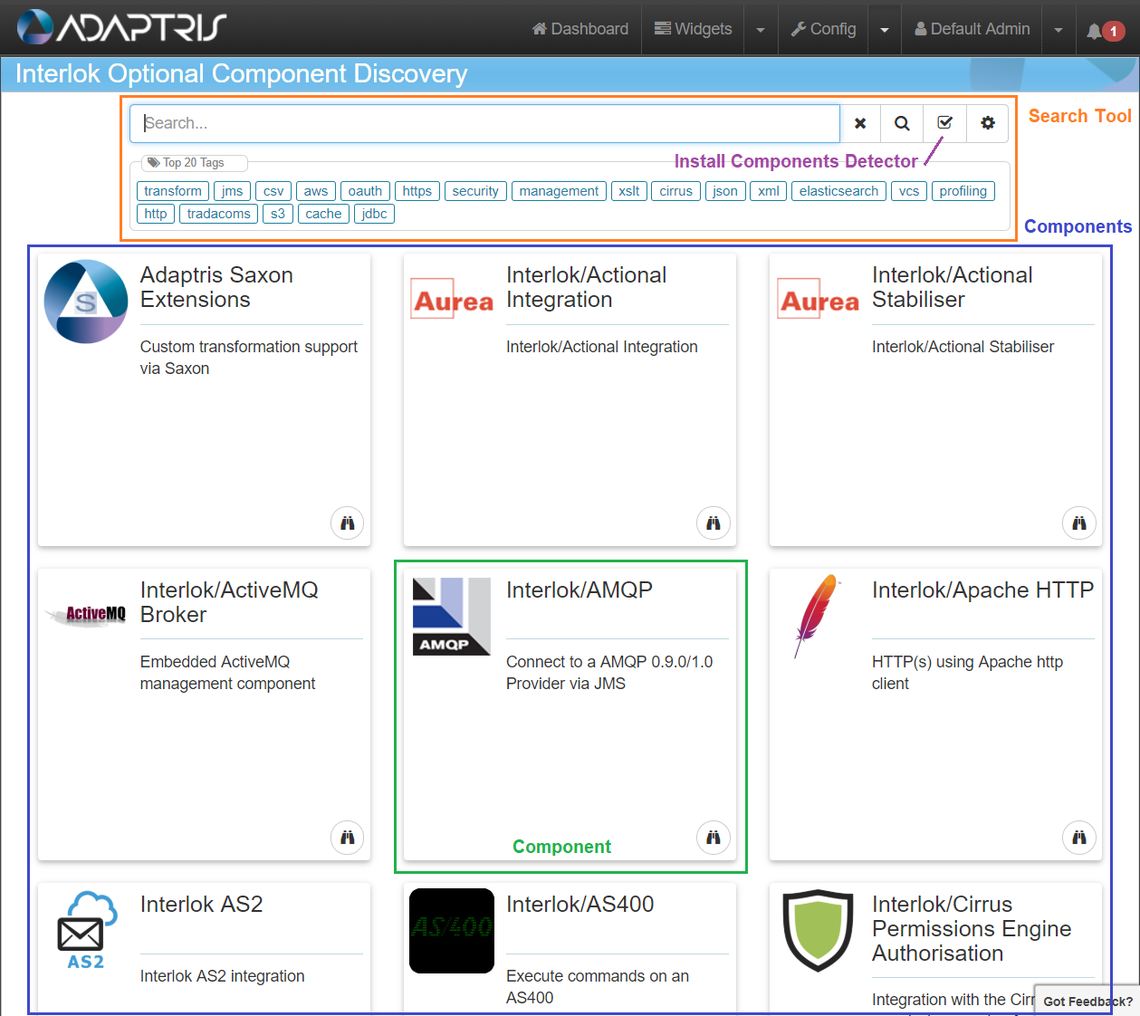 Optional Component Discovery Page Annotated