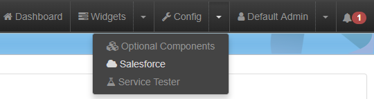 Navigation bar with salesforce selected