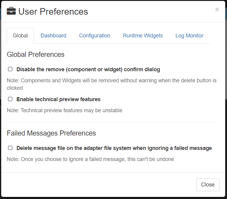 User Preferences