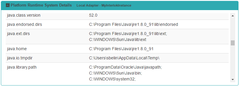 Runtime Widget - Platform Runtime System Properties